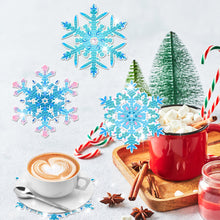 Load image into Gallery viewer, Diamond Painting Art Coaster Kit Special Shape (8PCS Winter Snowflakes)