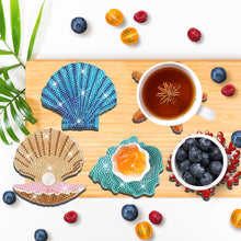 Load image into Gallery viewer, Diamond Painting Art Coaster Kit Special Shape (8PCS Seaside Shell)