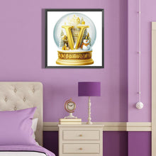 Load image into Gallery viewer, Diamond Painting - Full Round - Christmas Alphabet Crystal Ball V (40*40CM)