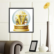 Load image into Gallery viewer, Diamond Painting - Full Round - Christmas Alphabet Crystal Ball V (40*40CM)