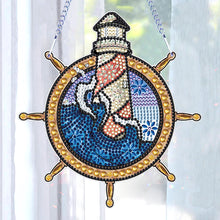 Load image into Gallery viewer, Special Shape Diamond Drawing Hanging Kit Suncatcher (Lighthouse Rudder)