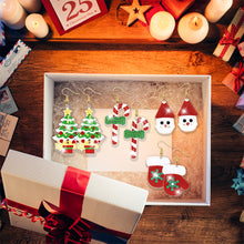 Load image into Gallery viewer, 10Pairs Round Double Sided Diamond Painting DIY Earring Making Kit Elk Christmas