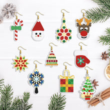 Load image into Gallery viewer, 10Pairs Round Double Sided Diamond Painting DIY Earring Making Kit Elk Christmas