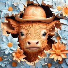 Load image into Gallery viewer, Diamond Painting - Full Round - calf in the wall (40*40CM)