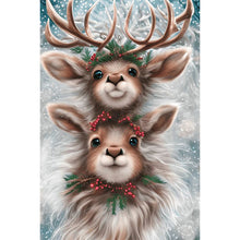 Load image into Gallery viewer, Diamond Painting - Full Round - two deer heads (40*60CM)