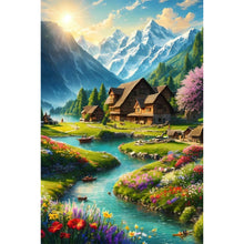 Load image into Gallery viewer, Diamond Painting - Full Round - Scenery at the foot of snowy mountains (40*60CM)
