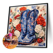 Load image into Gallery viewer, Diamond Painting - Full Round - floral cowboy boots (40*40CM)