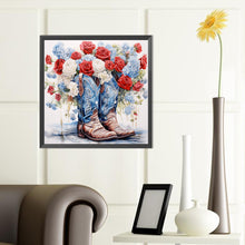 Load image into Gallery viewer, Diamond Painting - Full Round - floral cowboy boots (40*40CM)