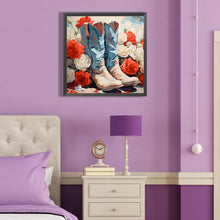 Load image into Gallery viewer, Diamond Painting - Full Round - floral cowboy boots (40*40CM)