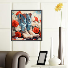 Load image into Gallery viewer, Diamond Painting - Full Round - floral cowboy boots (40*40CM)