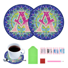 Load image into Gallery viewer, 2PCS Diamond Painting Art Coaster Kit Special Shape Diamond Painting DIY Coaster