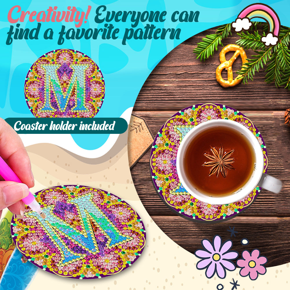 2PCS Diamond Painting Art Coaster Kit Special Shape Diamond Painting DIY Coaster