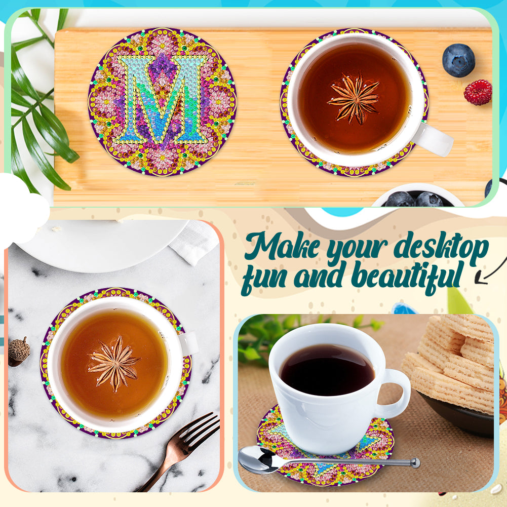 2PCS Diamond Painting Art Coaster Kit Special Shape Diamond Painting DIY Coaster