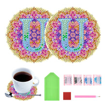 Load image into Gallery viewer, 2PCS Diamond Painting Art Coaster Kit Special Shape Diamond Painting DIY Coaster