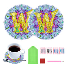 Load image into Gallery viewer, 2PCS Diamond Painting Art Coaster Kit Special Shape Diamond Painting DIY Coaster