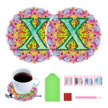 Load image into Gallery viewer, 2PCS Diamond Painting Art Coaster Kit Special Shape Diamond Painting DIY Coaster