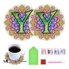 Load image into Gallery viewer, 2PCS Diamond Painting Art Coaster Kit Special Shape Diamond Painting DIY Coaster