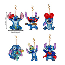 Load image into Gallery viewer, 6PCS Full Drill Keyring Special Shape Double Sided Diamond Art Keychains Pendant