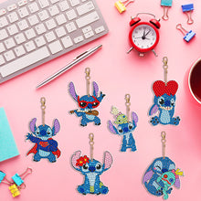 Load image into Gallery viewer, 6PCS Full Drill Keyring Special Shape Double Sided Diamond Art Keychains Pendant