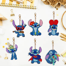 Load image into Gallery viewer, 6PCS Full Drill Keyring Special Shape Double Sided Diamond Art Keychains Pendant