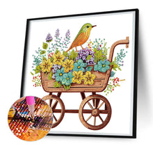 Load image into Gallery viewer, Diamond Painting - Partial Special Shaped - Little bird flower and cart (30*30CM)