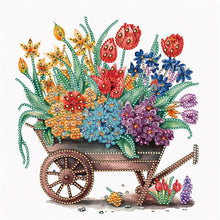 Load image into Gallery viewer, Diamond Painting - Partial Special Shaped - flower and wooden cart (30*30CM)