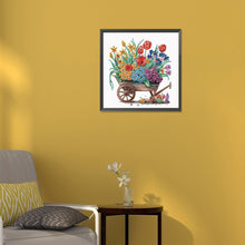 Load image into Gallery viewer, Diamond Painting - Partial Special Shaped - flower and wooden cart (30*30CM)