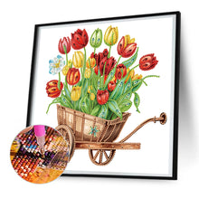 Load image into Gallery viewer, Diamond Painting - Partial Special Shaped - tulips and cart (30*30CM)