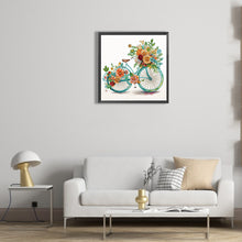 Load image into Gallery viewer, Diamond Painting - Partial Special Shaped - Flowers and Green Bicycle (30*30CM)