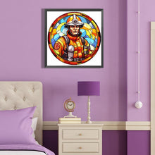 Load image into Gallery viewer, Diamond Painting - Full Round - medallion firefighter (40*40CM)