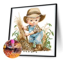 Load image into Gallery viewer, Diamond Painting - Partial Special Shaped - Farm Cowboy Kids (30*30CM)