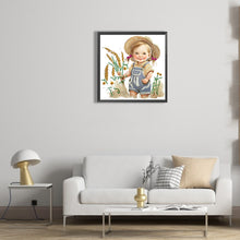 Load image into Gallery viewer, Diamond Painting - Partial Special Shaped - Farm Cowboy Kids (30*30CM)