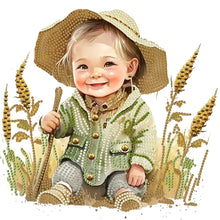 Load image into Gallery viewer, Diamond Painting - Partial Special Shaped - Farm Cowboy Kids (30*30CM)