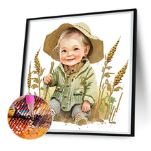 Load image into Gallery viewer, Diamond Painting - Partial Special Shaped - Farm Cowboy Kids (30*30CM)