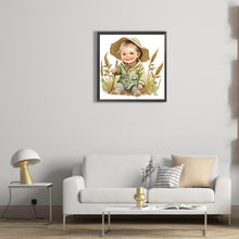 Load image into Gallery viewer, Diamond Painting - Partial Special Shaped - Farm Cowboy Kids (30*30CM)