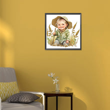 Load image into Gallery viewer, Diamond Painting - Partial Special Shaped - Farm Cowboy Kids (30*30CM)