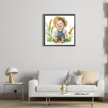 Load image into Gallery viewer, Diamond Painting - Partial Special Shaped - Farm Cowboy Kids (30*30CM)