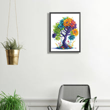 Load image into Gallery viewer, Diamond Painting - Partial Special Shaped - Tree of Life¡¤Colorful Flowers (30*40CM)