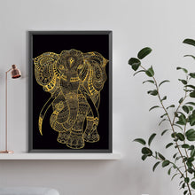 Load image into Gallery viewer, Diamond Painting - Full Round - black gold elephant (40*60CM)