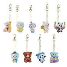 Load image into Gallery viewer, 9PCS Full Drill Keyring Special Shape Double Sided Diamond Art Keychains Pendant
