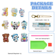 Load image into Gallery viewer, 9PCS Full Drill Keyring Special Shape Double Sided Diamond Art Keychains Pendant