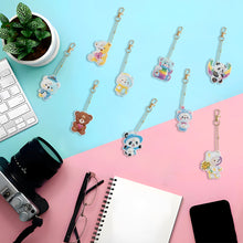 Load image into Gallery viewer, 9PCS Full Drill Keyring Special Shape Double Sided Diamond Art Keychains Pendant