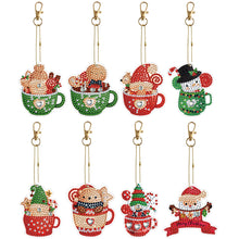 Load image into Gallery viewer, 8PCS Diamond Painting Art Ornaments Special Shape Double-Sided Christmas Tea Cup