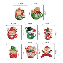 Load image into Gallery viewer, 8PCS Diamond Painting Art Ornaments Special Shape Double-Sided Christmas Tea Cup