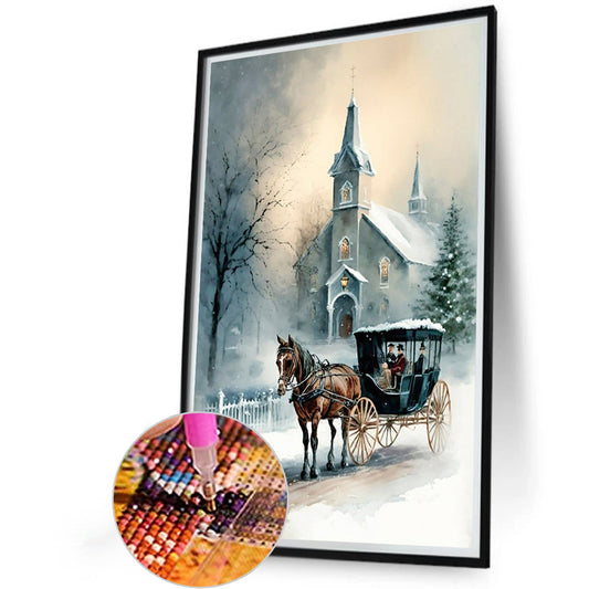 Diamond Painting - Full Round - Igloo and carriage (40*60CM)