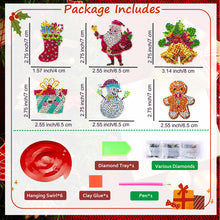 Load image into Gallery viewer, 6PCS Diamond Painting Hanging Sign Snowman Special Shape Xmas Gift Box Christmas