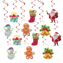 Load image into Gallery viewer, 6PCS Diamond Painting Hanging Sign Snowman Special Shape Xmas Gift Box Christmas