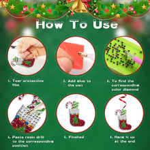 Load image into Gallery viewer, 6PCS Diamond Painting Hanging Sign Snowman Special Shape Xmas Gift Box Christmas