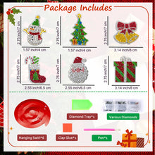 Load image into Gallery viewer, 6PCS Diamond Painting Hanging Sign Snowman Special Shape Xmas Gift Box Christmas