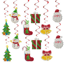 Load image into Gallery viewer, 6PCS Diamond Painting Hanging Sign Snowman Special Shape Xmas Gift Box Christmas